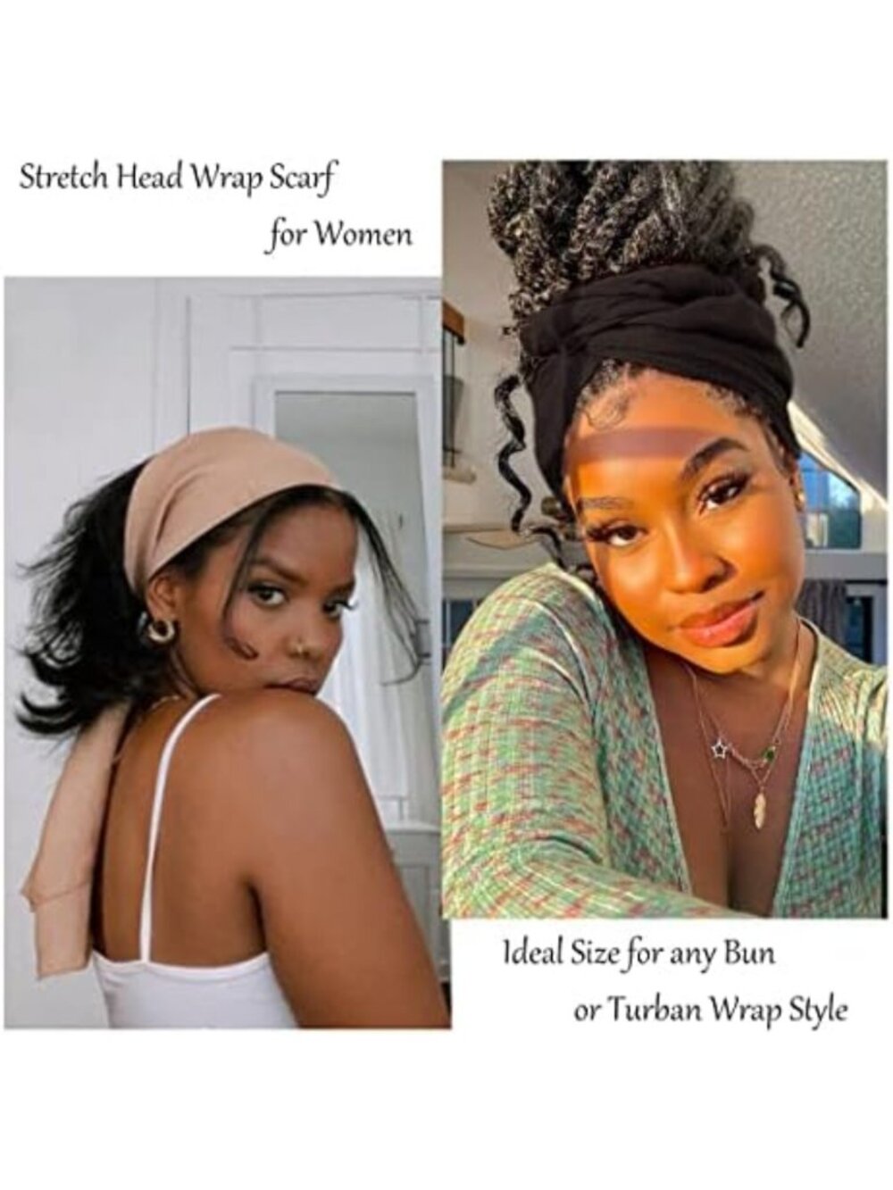 Extra Long Solid Color Stretch Knit Head Wraps - Breathable Turbans for Women - Picture 2 of 6